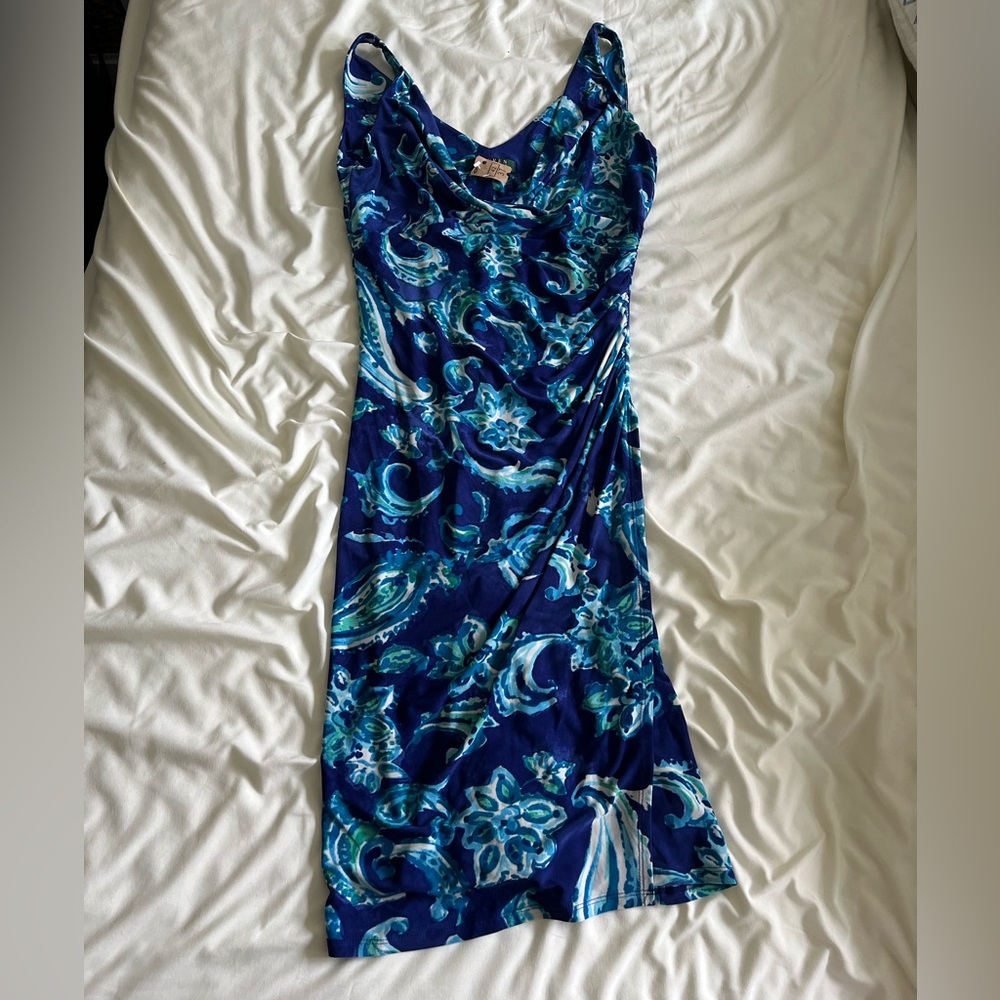 Flower Patterned Summer Dress With Split Leg Feat… - image 1